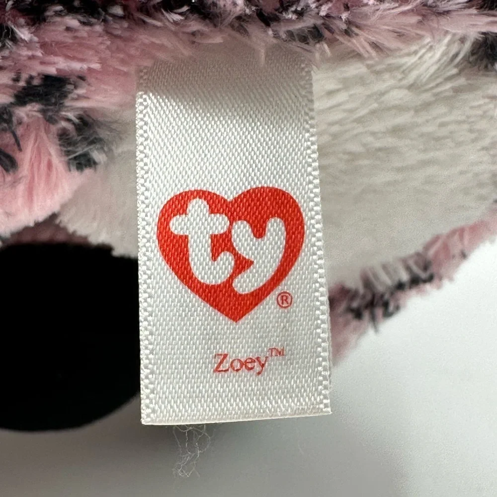 TY Beanie Boos ZOEY the Pink Zebra‎ Glitter Eyes Regular Size 10 inch